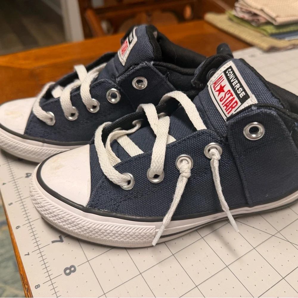 Converse Kids Navy and White Low Top Sneakers